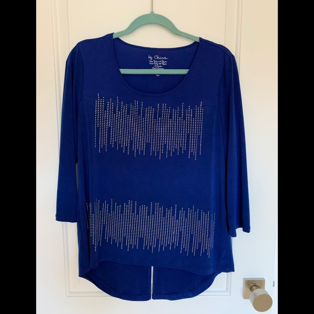 Chico’s beautiful studded blouse. Worn once. Size1